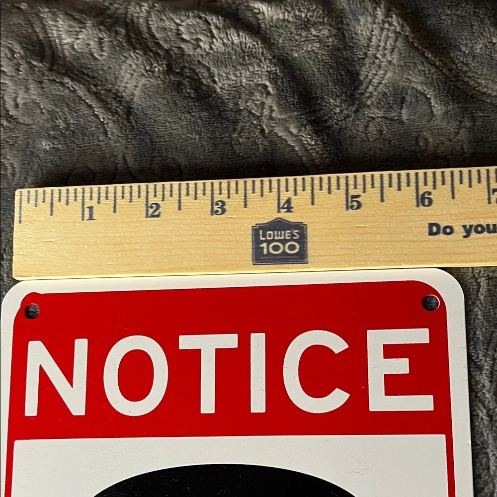 Security Camera Notice Sign - White and Red